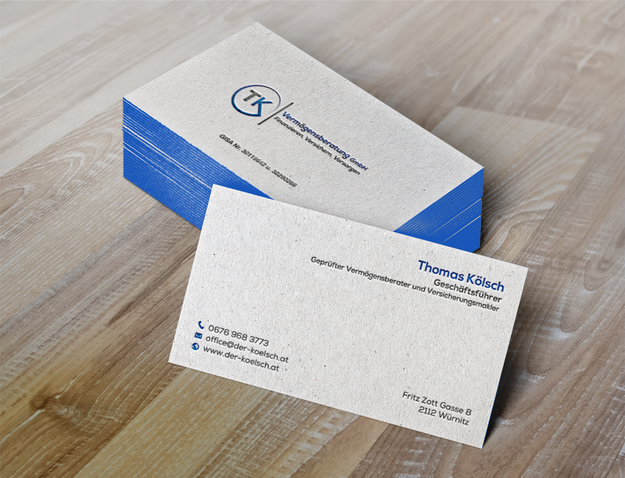 Business Card Design by chandrayaan.creative for TK Vermögensberatung GmbH | Design #19574947