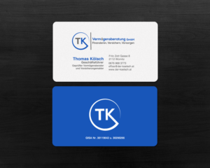 Visitenkarten-Design von chandrayaan.creative für TK Vermögensberatung GmbH | Design #19581334