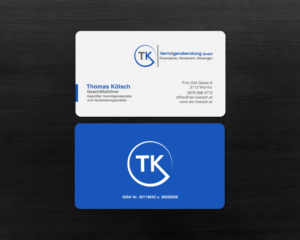 Business Card Design by chandrayaan.creative for TK Vermögensberatung GmbH | Design: #19581336