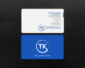 Business Card Design by chandrayaan.creative for TK Vermögensberatung GmbH | Design: #19581337