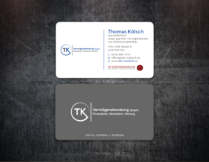 Business Card Design by Tripti Ranjan Gain for TK Vermögensberatung GmbH | Design: #19573191