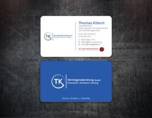 Business Card Design by Tripti Ranjan Gain for TK Vermögensberatung GmbH | Design: #19573192