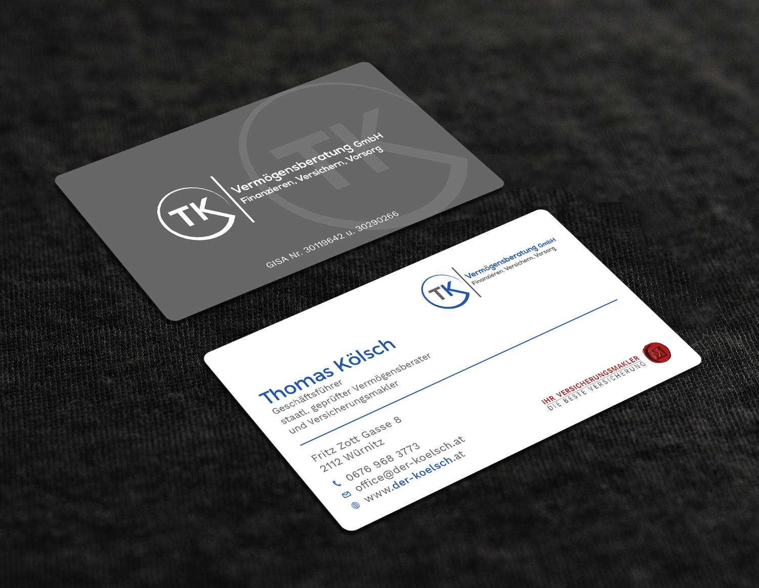 Business Card Design by Tripti Ranjan Gain for TK Vermögensberatung GmbH | Design #19573222