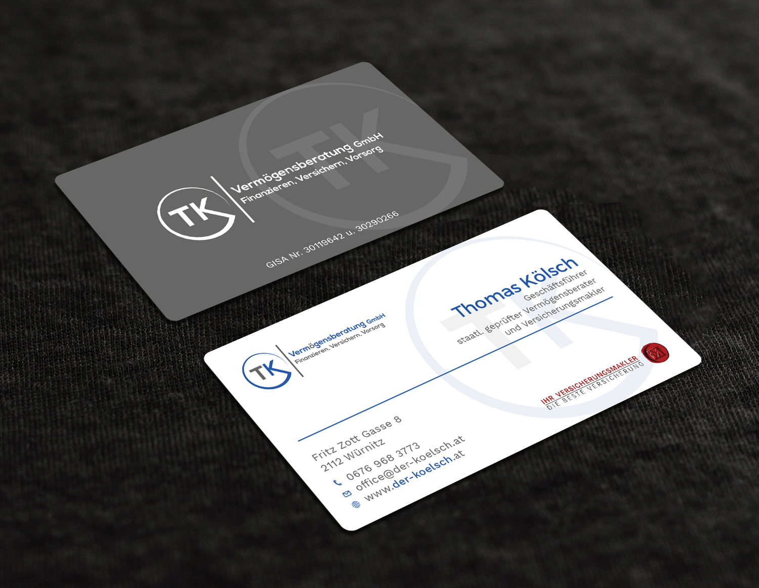 Business Card Design by Tripti Ranjan Gain for TK Vermögensberatung GmbH | Design #19573223