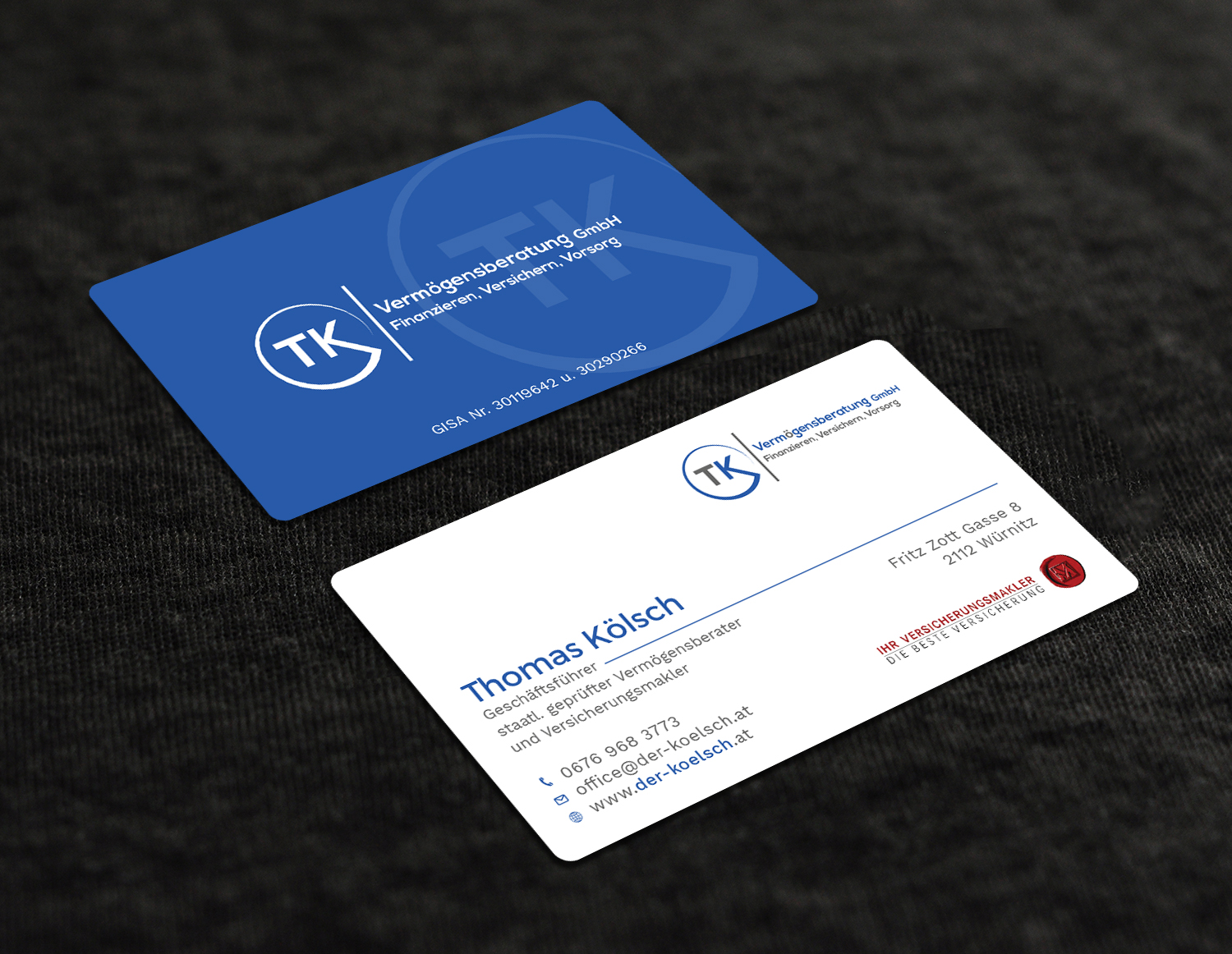 Business Card Design by Tripti Ranjan Gain for TK Vermögensberatung GmbH | Design #19573231