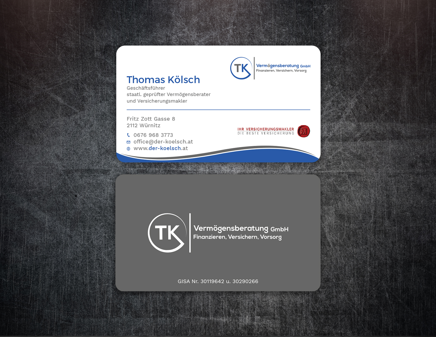 Visitenkarten-Design von Tripti Ranjan Gain für TK Vermögensberatung GmbH | Design #19573239