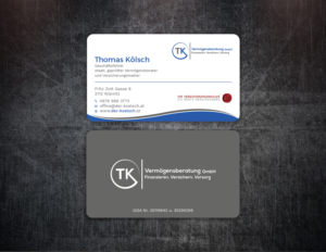 Visitenkarten-Design von Tripti Ranjan Gain für TK Vermögensberatung GmbH | Design: #19573239