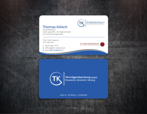 Visitenkarten-Design von Tripti Ranjan Gain für TK Vermögensberatung GmbH | Design: #19573240