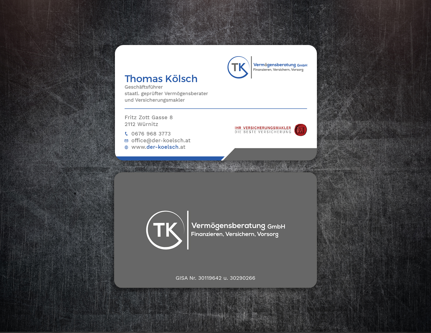 Business Card Design by Tripti Ranjan Gain for TK Vermögensberatung GmbH | Design #19573241