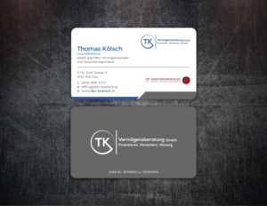 Business Card Design by Tripti Ranjan Gain for TK Vermögensberatung GmbH | Design: #19573241