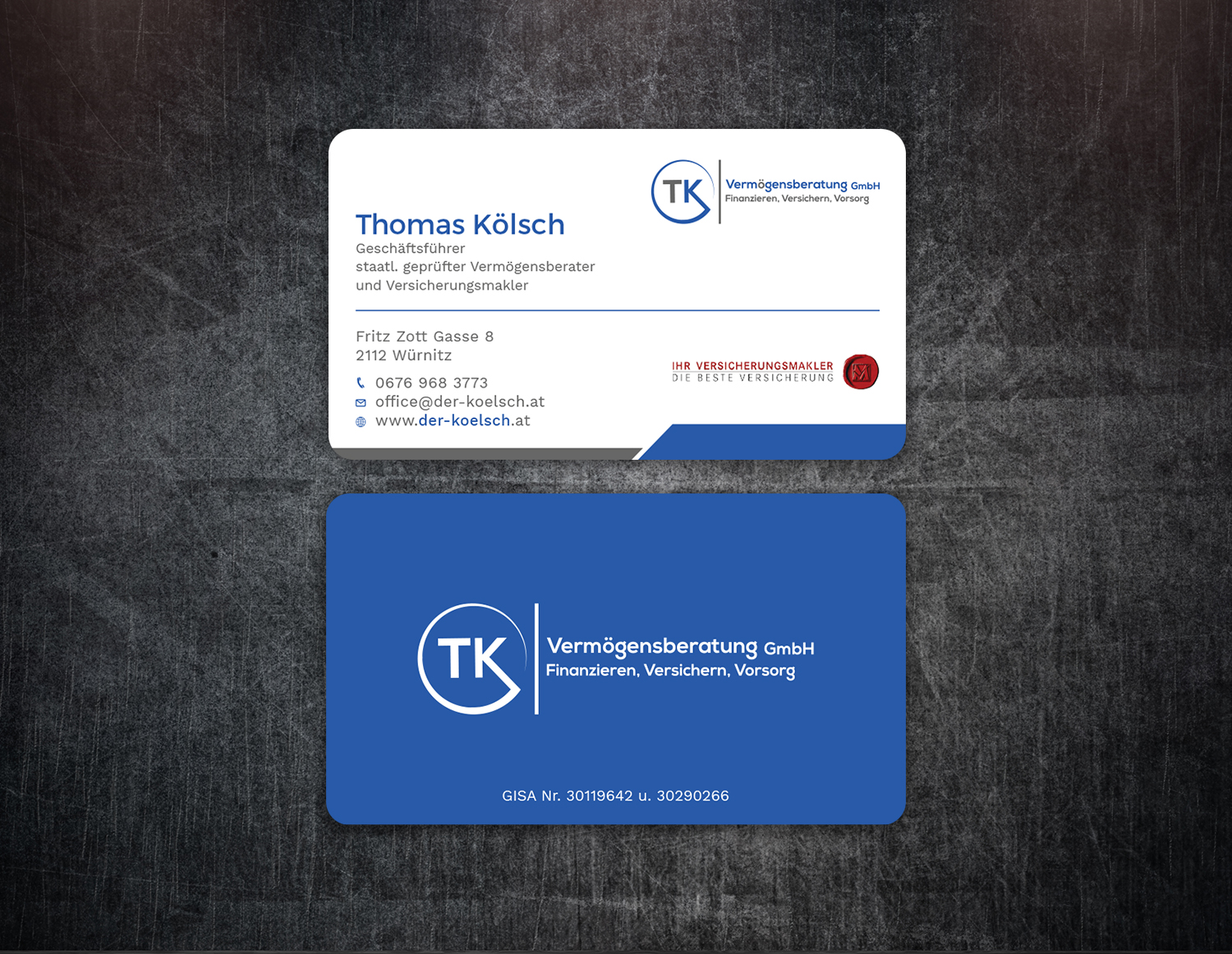 Business Card Design by Tripti Ranjan Gain for TK Vermögensberatung GmbH | Design #19573243