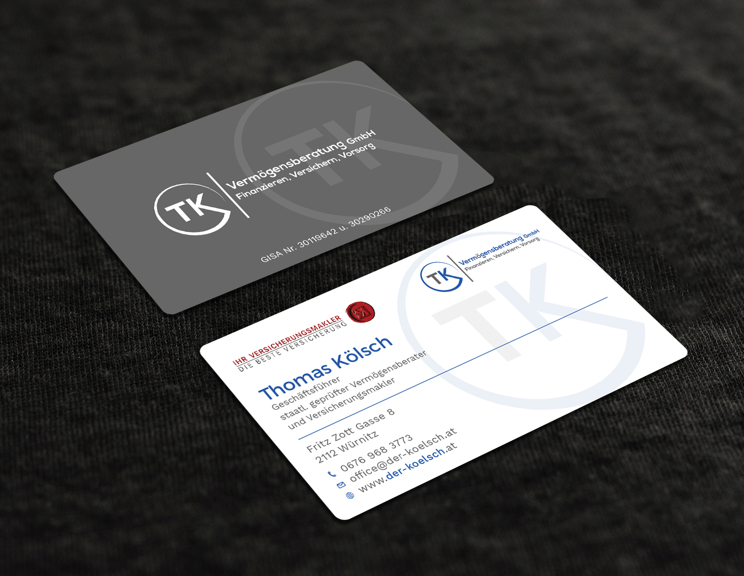 Business Card Design by Tripti Ranjan Gain for TK Vermögensberatung GmbH | Design #19574523