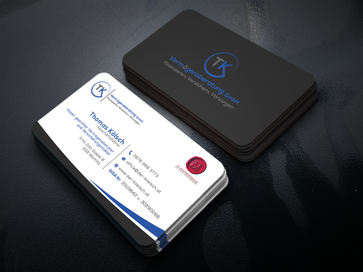 Business Card Design by Moumita_ for TK Vermögensberatung GmbH | Design #19600503