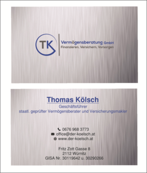 Business Card Design by riska for TK Vermögensberatung GmbH | Design #19580700