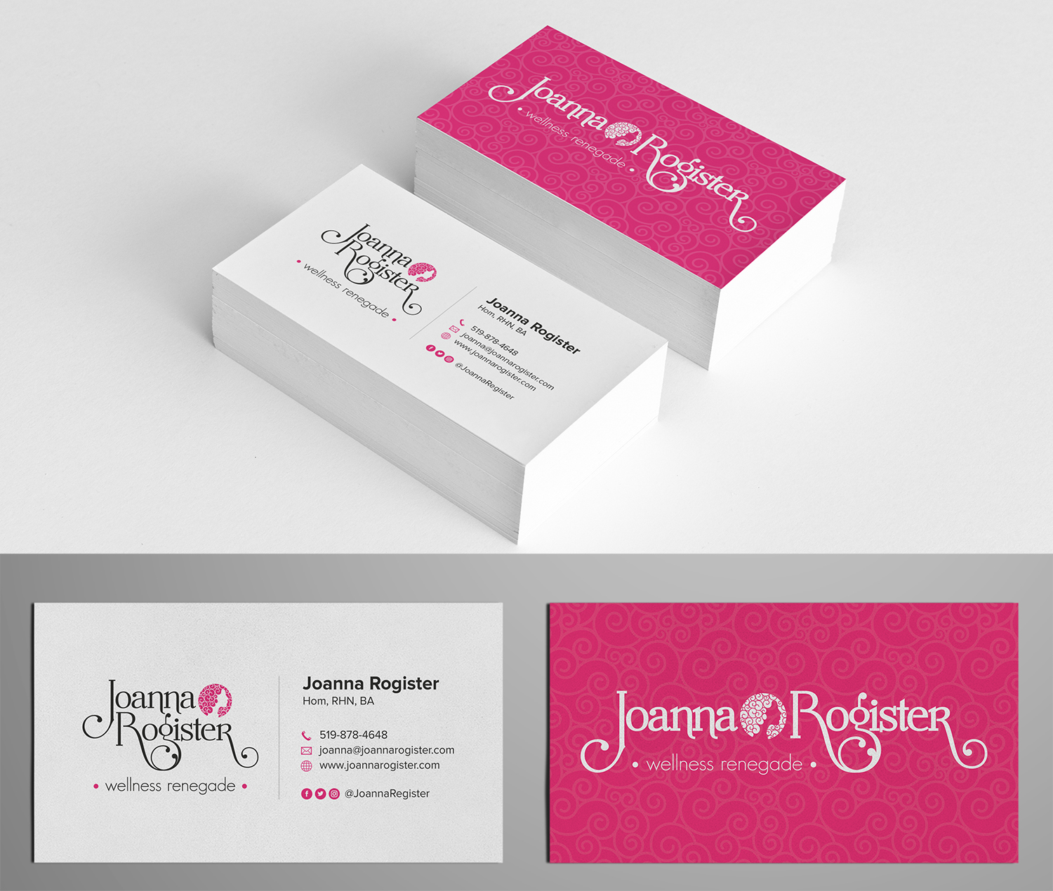 Business Card Design by Tilt for Joanna Rogister, Wellness Renegade | Design #19574655