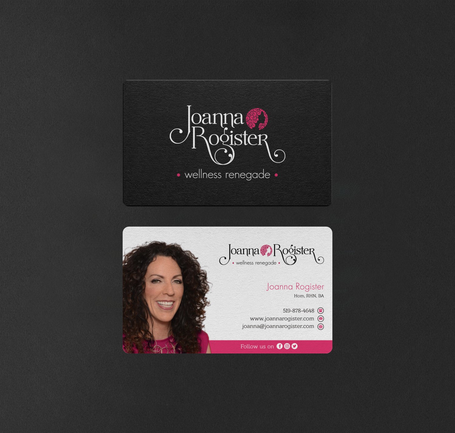 Business Card Design by INDIAN_Ashok for Joanna Rogister, Wellness Renegade | Design #19574378