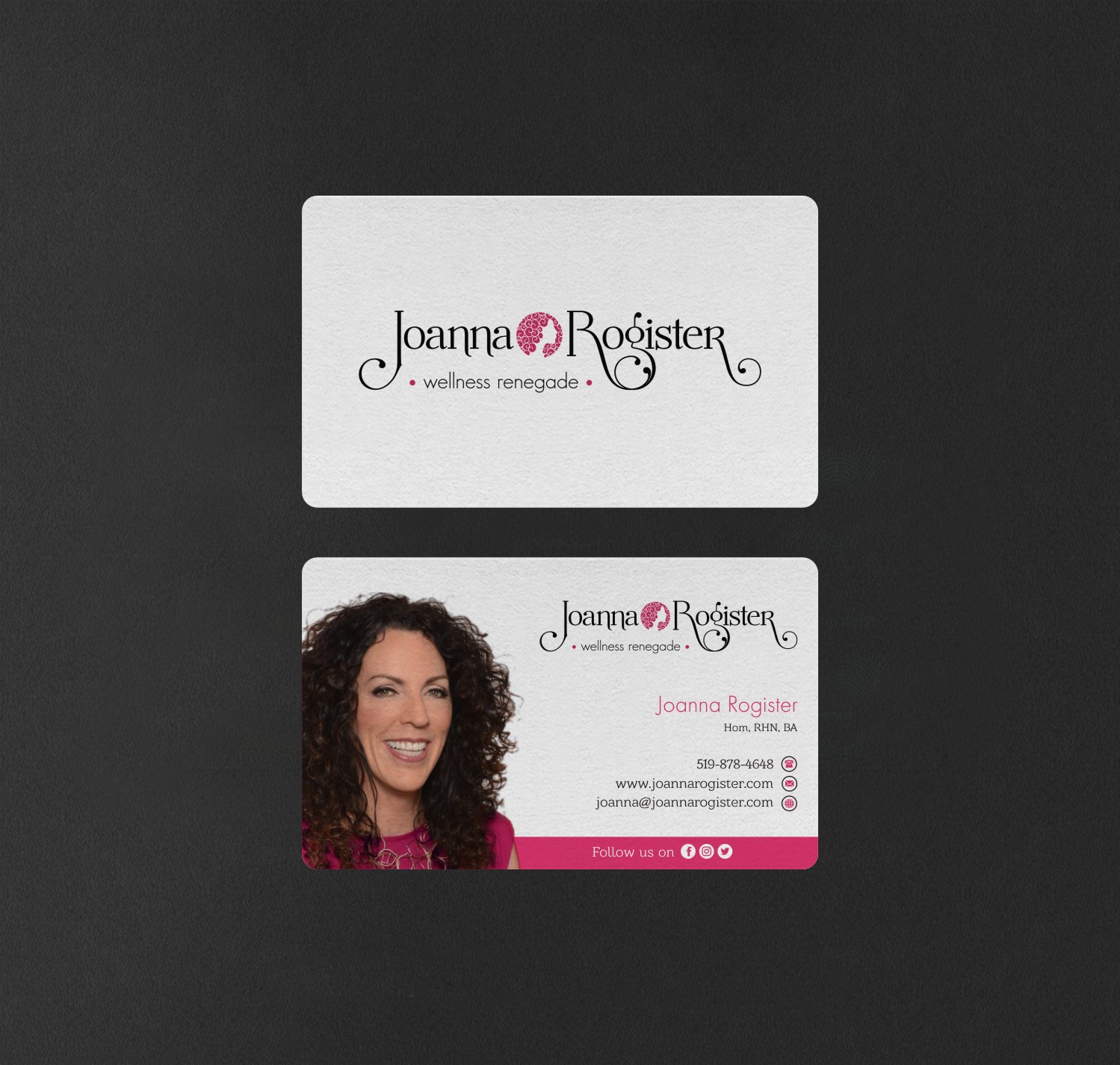 Business Card Design by INDIAN_Ashok for Joanna Rogister, Wellness Renegade | Design #19574380