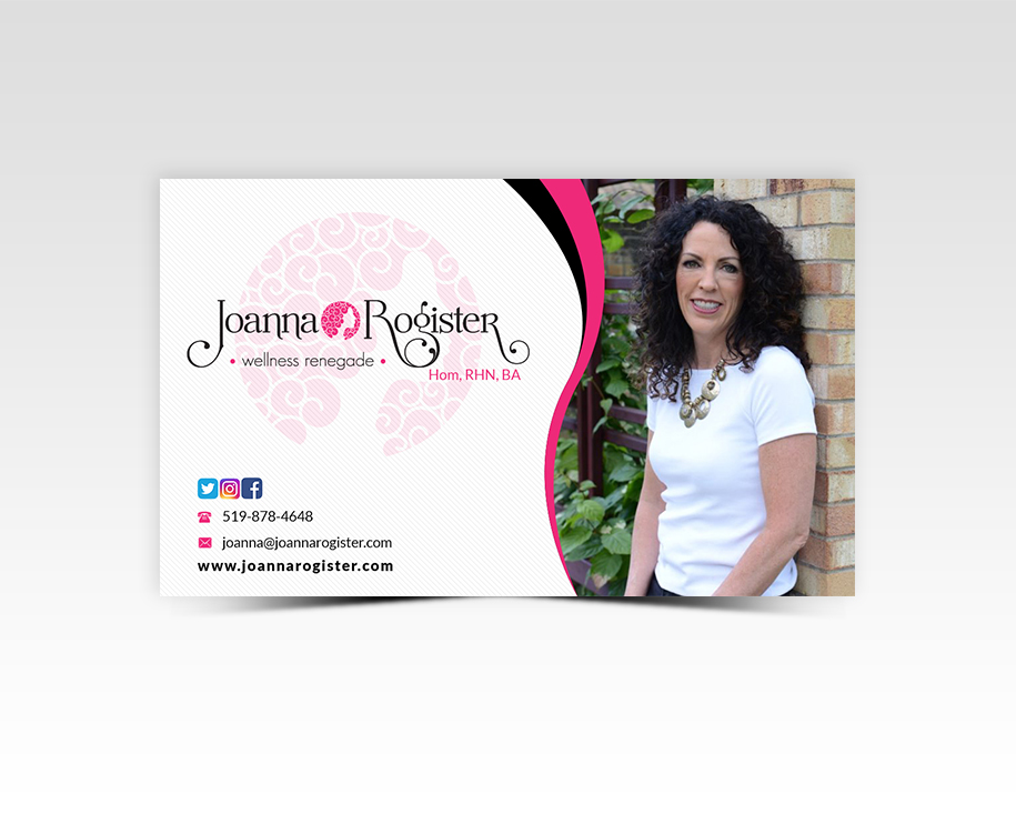 Business Card Design by Pointless Pixels India for Joanna Rogister, Wellness Renegade | Design #19574098