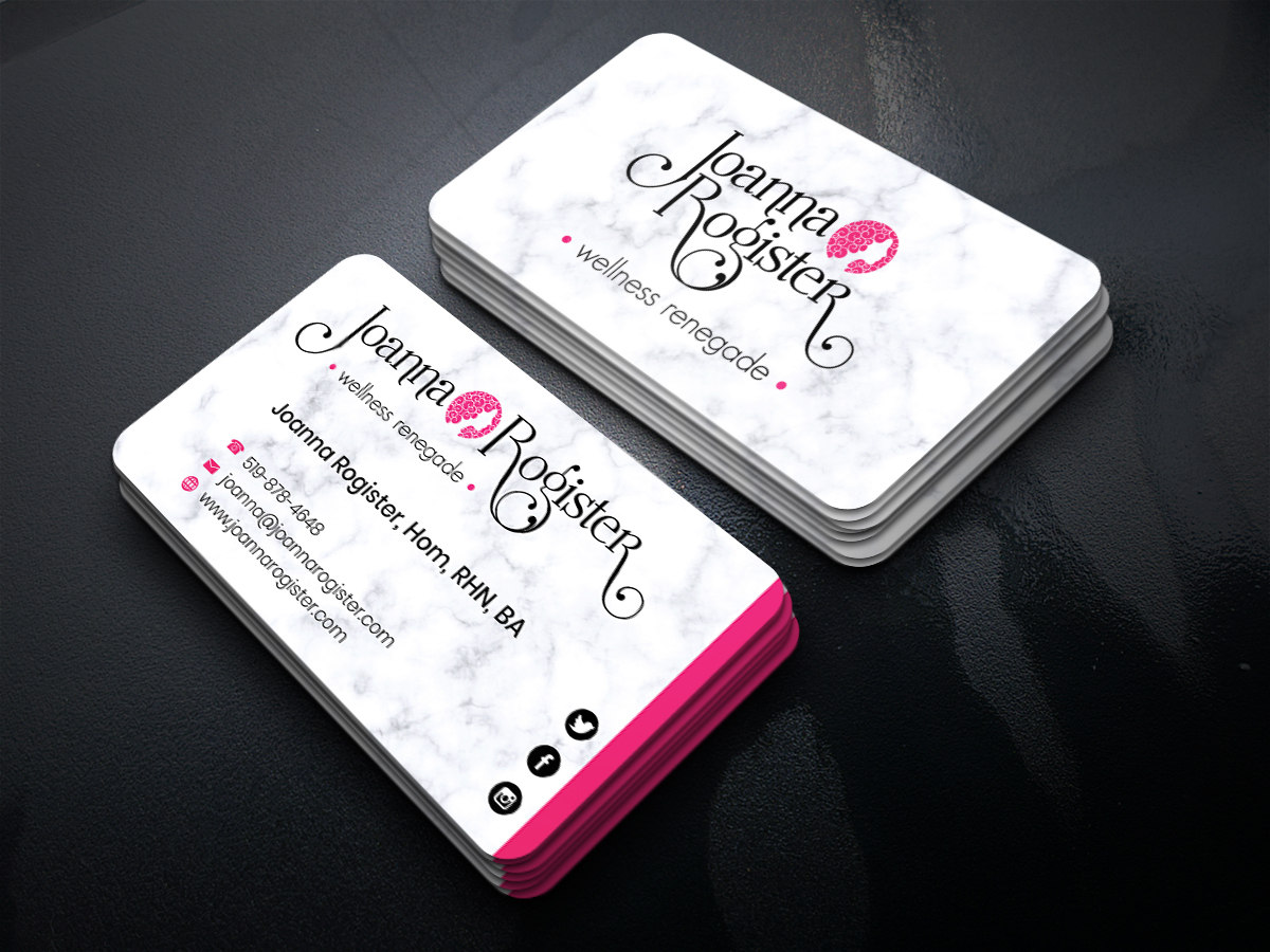 Business Card Design by JK18 for Joanna Rogister, Wellness Renegade | Design #19571667