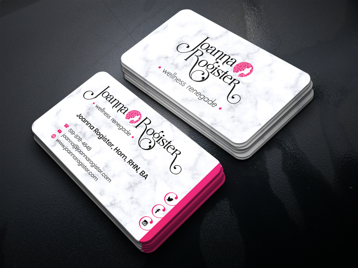 Business Card Design by JK18 for Joanna Rogister, Wellness Renegade | Design #19571668