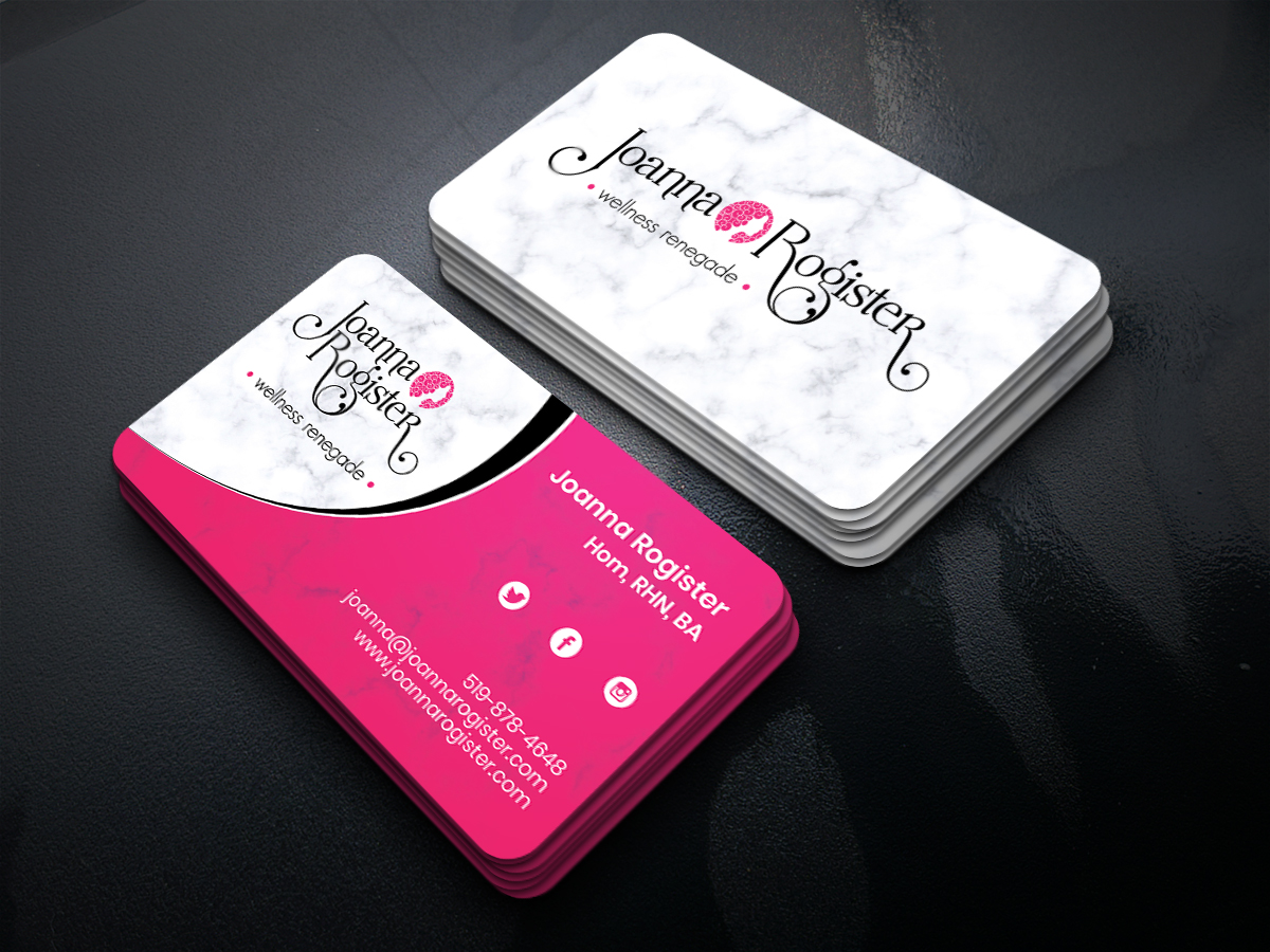 Business Card Design by JK18 for Joanna Rogister, Wellness Renegade | Design #19582562