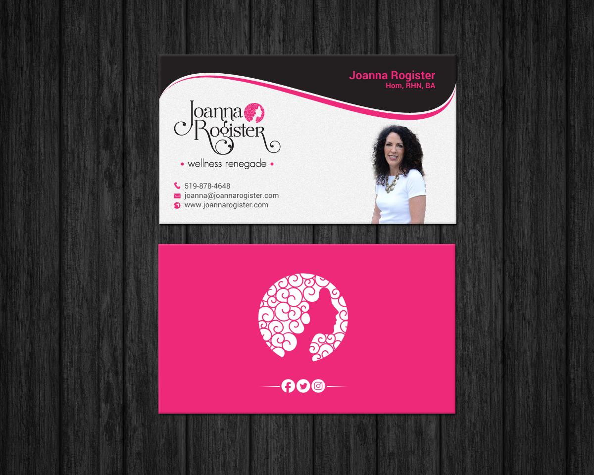 Design de Carte de Visite par chandrayaan.creative pour Joanna Rogister, Wellness Renegade | Design #19574894
