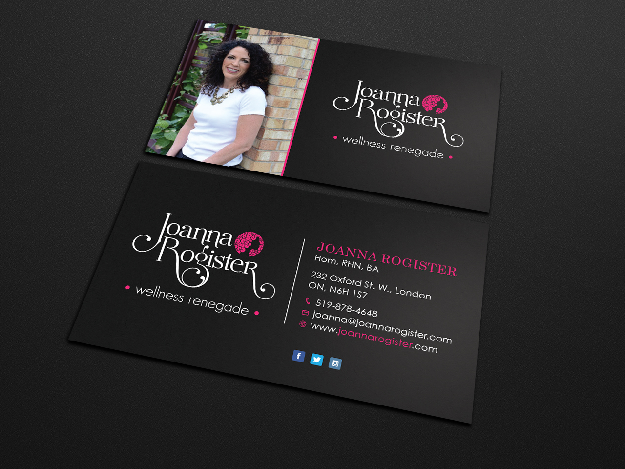 Business Card Design by Tripti Ranjan Gain for Joanna Rogister, Wellness Renegade | Design #19572429