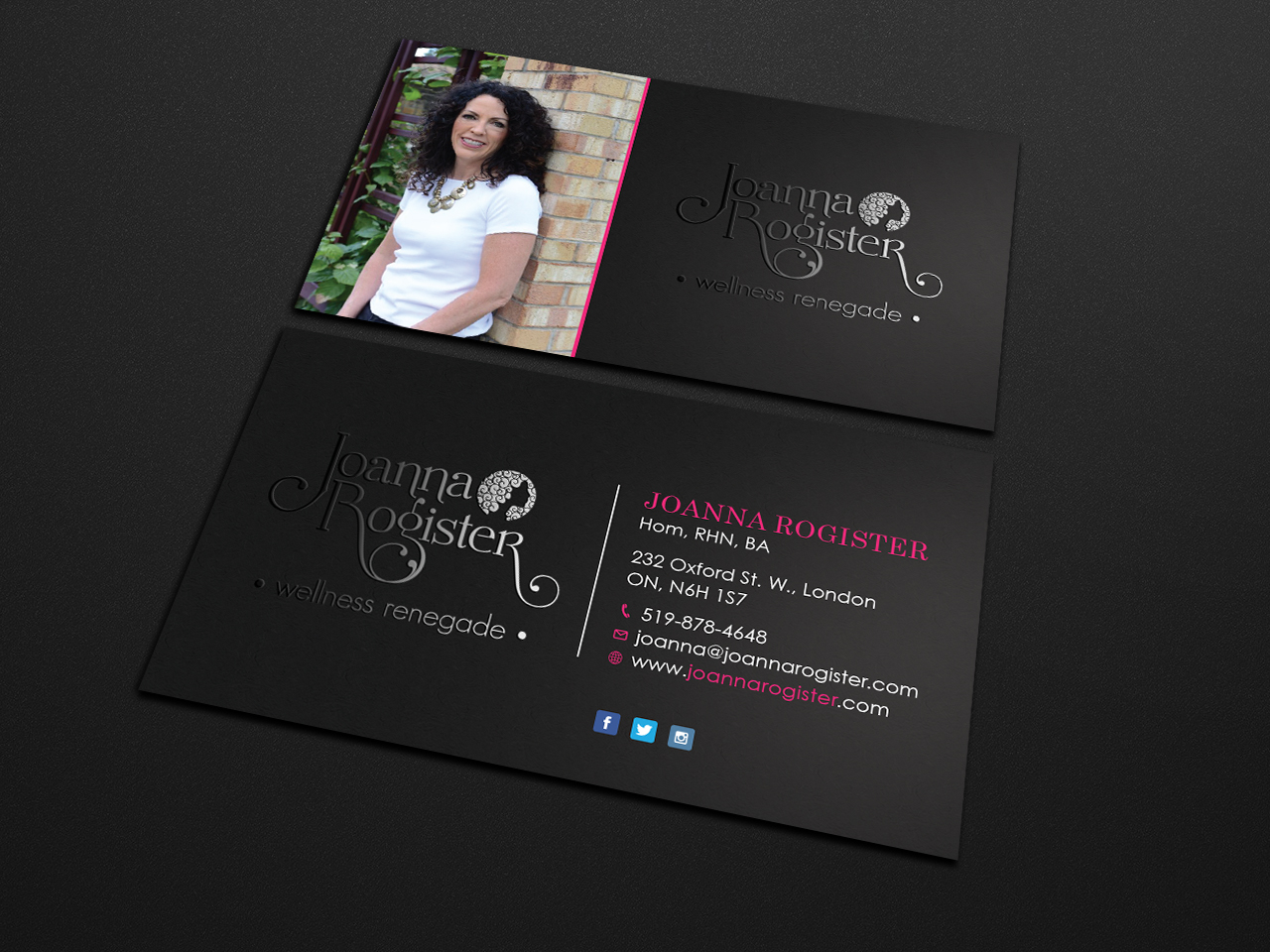 Business Card Design by Tripti Ranjan Gain for Joanna Rogister, Wellness Renegade | Design #19572430