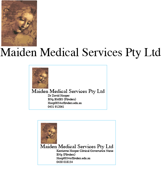 Business Card Design by Glenn Calhoun for Maiden Medical Services PTY LTD | Design #2892887