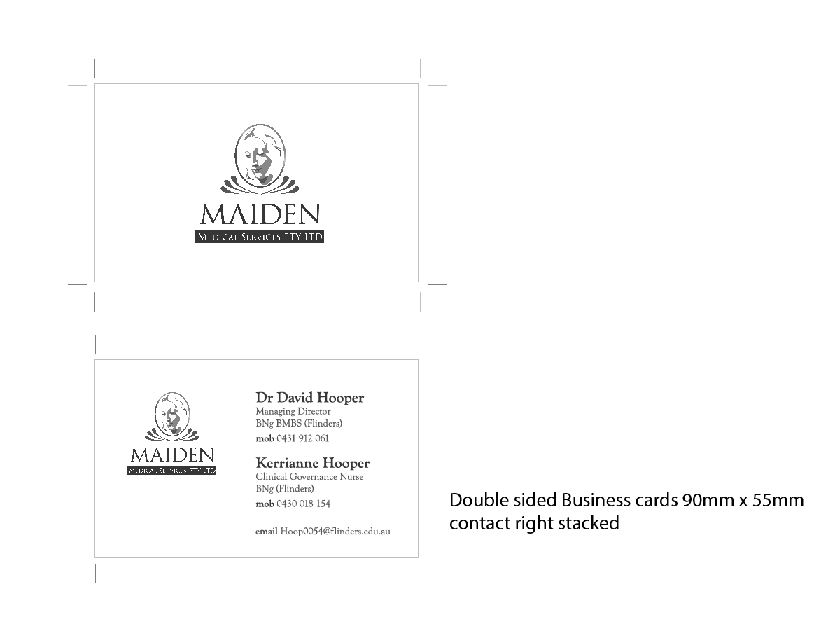 Design de Carte de Visite par huujdesign pour Maiden Medical Services PTY LTD | Design #2906309