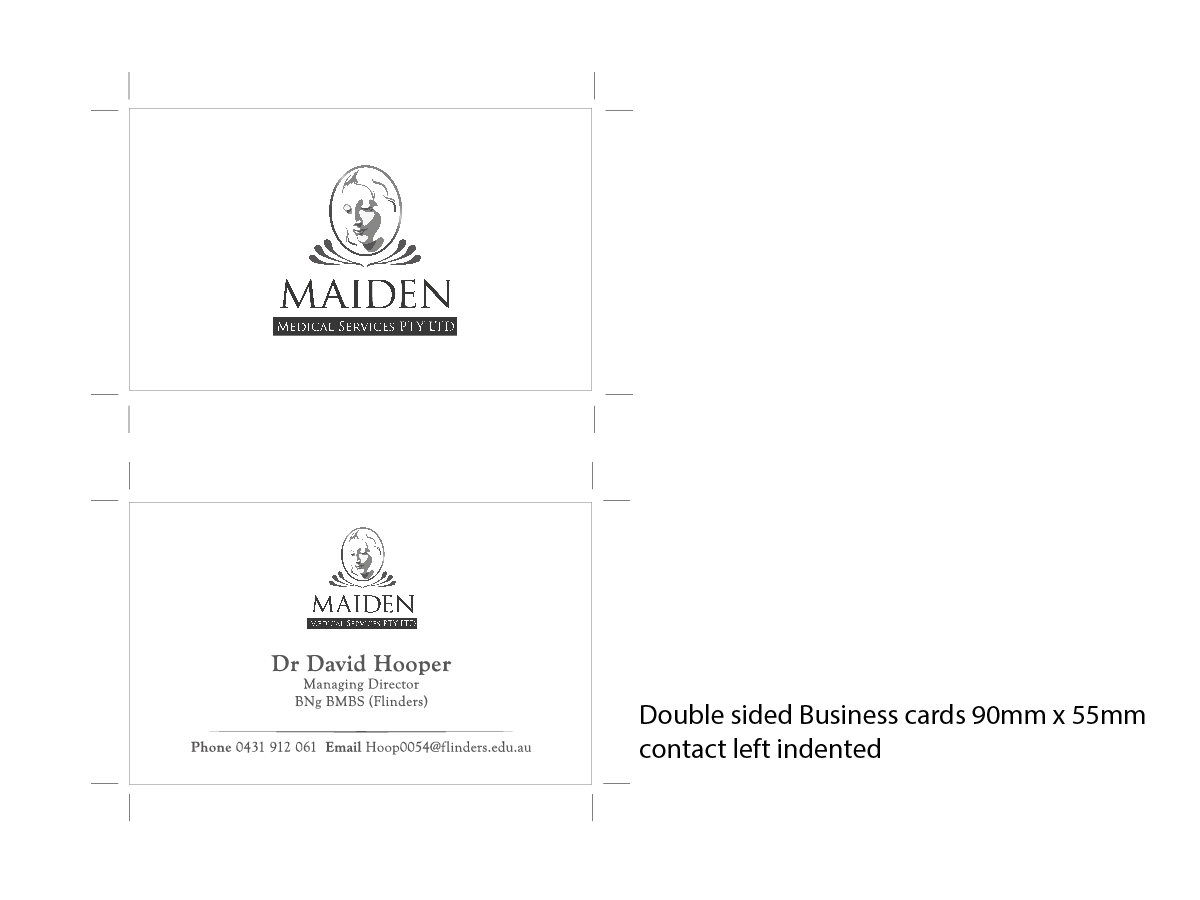 Design de Carte de Visite par huujdesign pour Maiden Medical Services PTY LTD | Design #2906363
