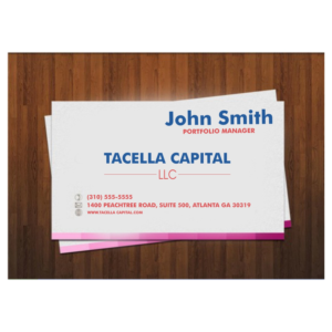 Business Card Design by sharafatali3333 for Tacella Capital LLC | Design: #19586590