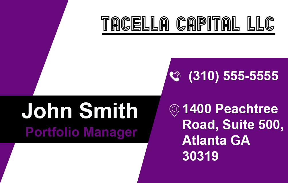 Business Card Design by ZiporahMukami for Tacella Capital LLC | Design #19576457