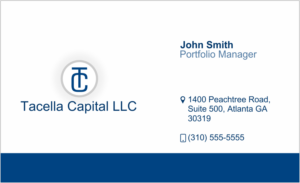 Business Card Design by Abdulyasar 2 for Tacella Capital LLC | Design: #19613814