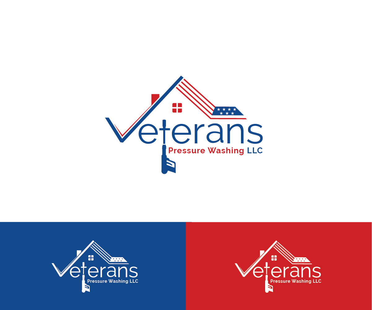 Diseño de Logo por Maxo-Biz para Veterans Pressure Washing LLC | Diseño #19586377
