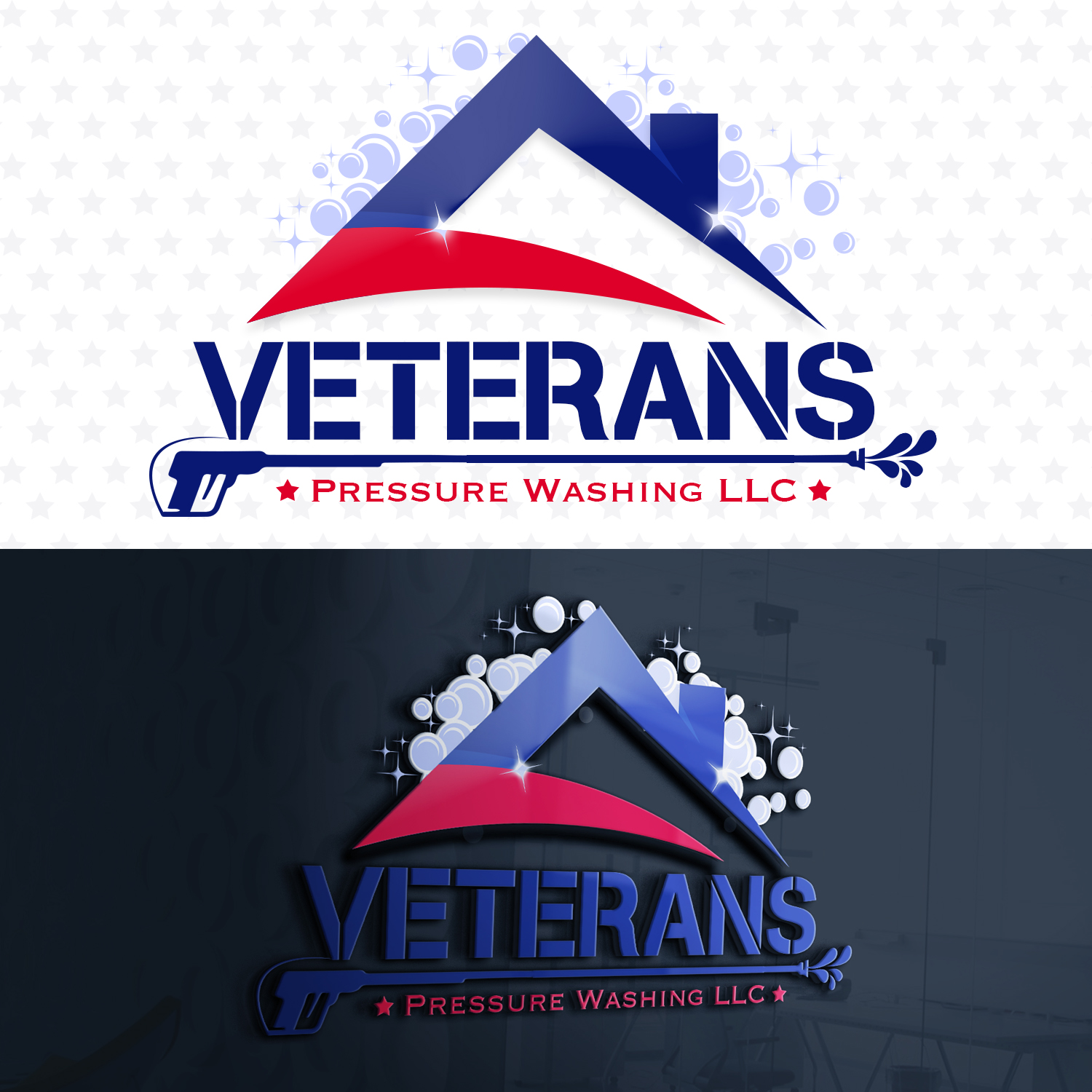 Diseño de Logo por kpgroup para Veterans Pressure Washing LLC | Diseño #19593353