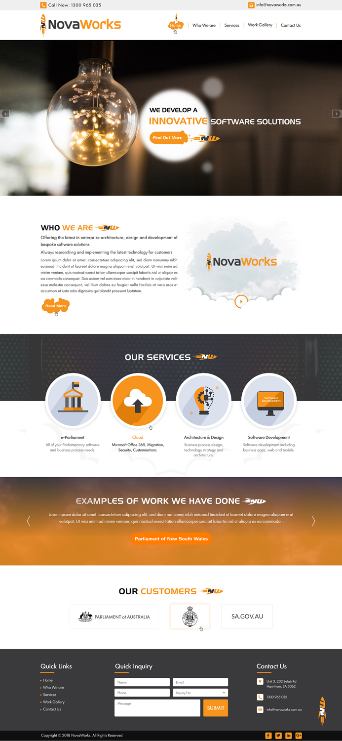 Web Design par Sbss pour Novaworks | Design #20089753