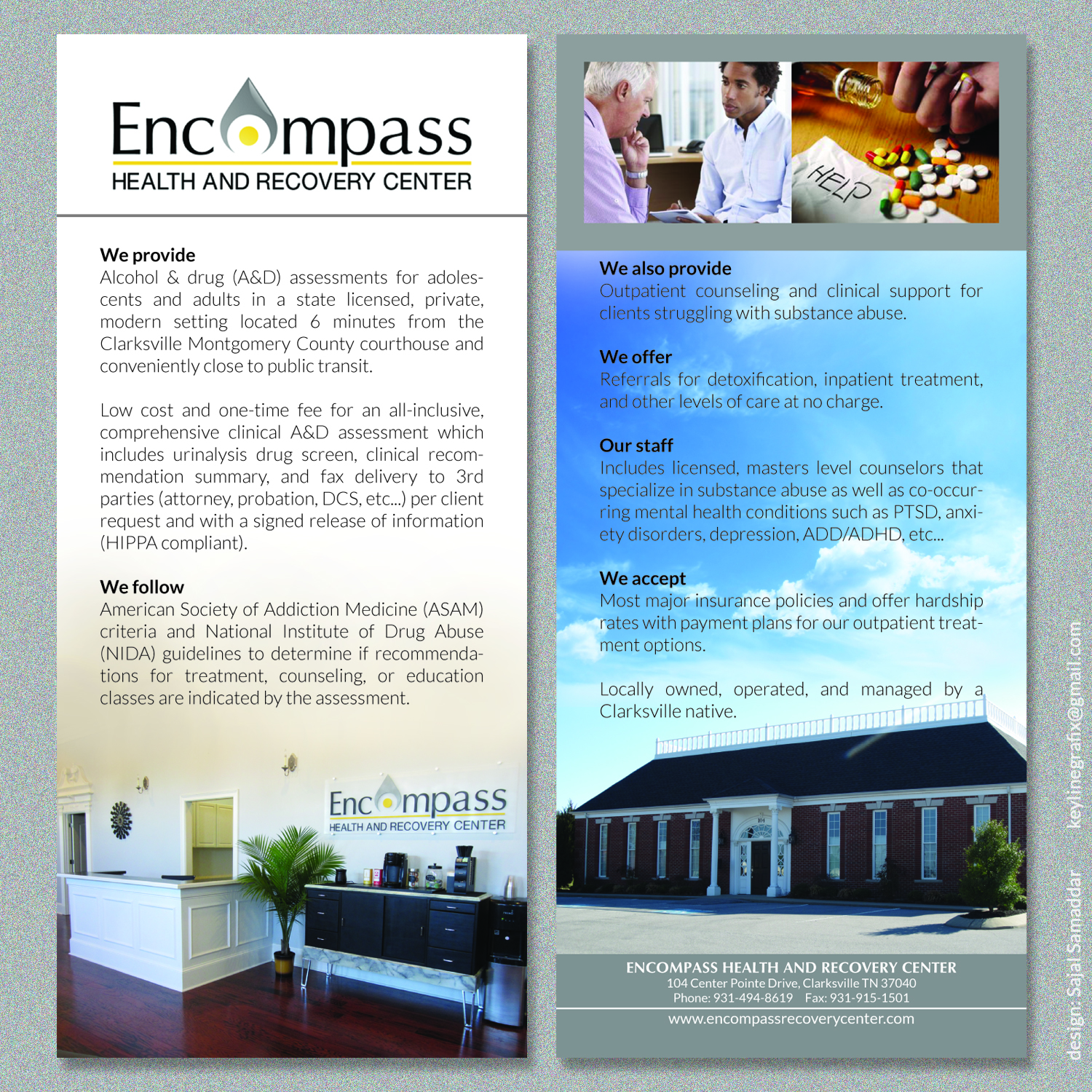 Flyer-Design von Sajal Samaddar für Encompass Health & Recovery Center | Design #19584288