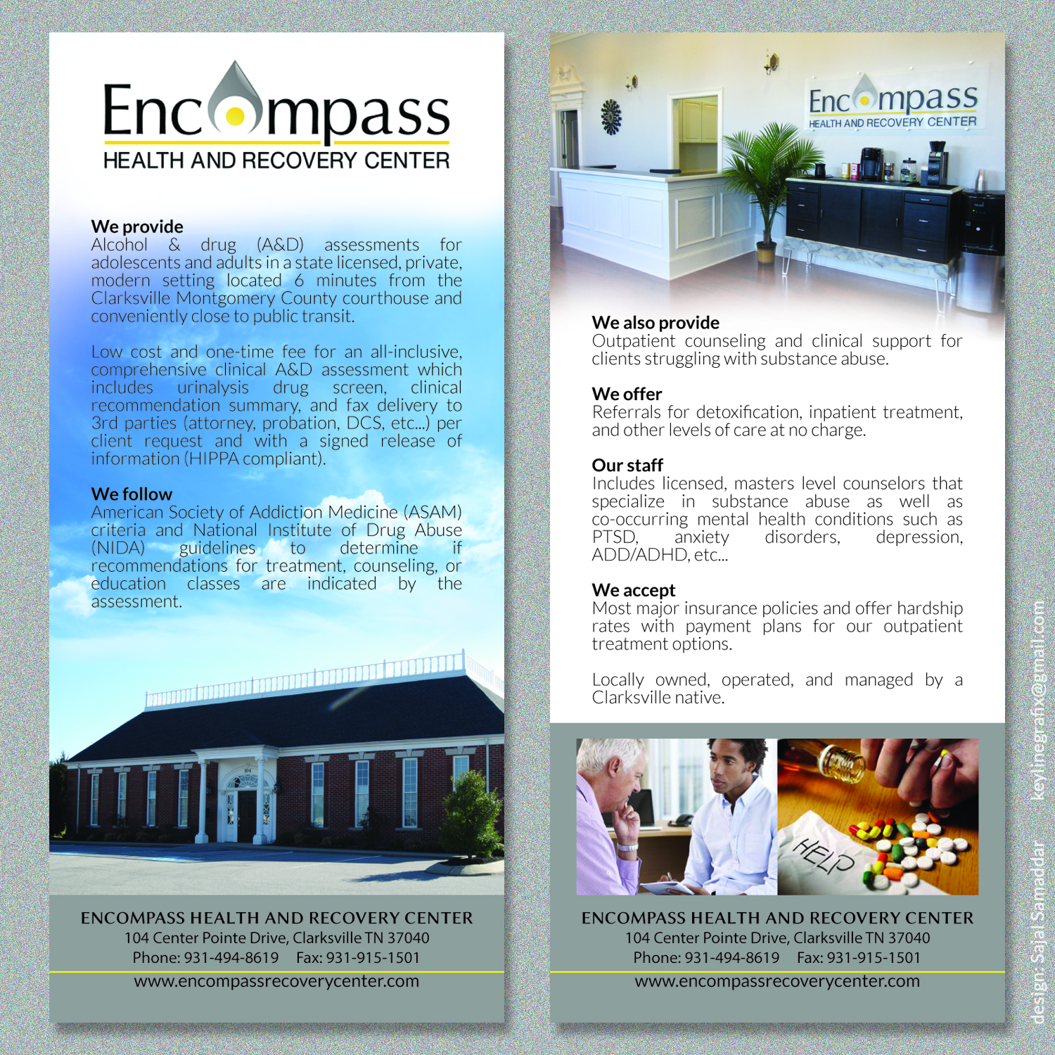 Diseño de Flyer por Sajal Samaddar para Encompass Health & Recovery Center | Diseño #19597715