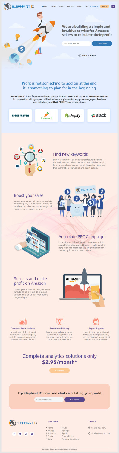 Web Design by -Marc- for Elephant IQ | Design #19678917