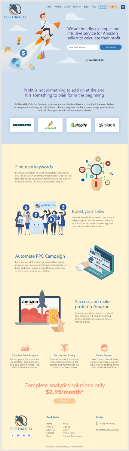 Web Design by -Marc- for Elephant IQ | Design #19678918