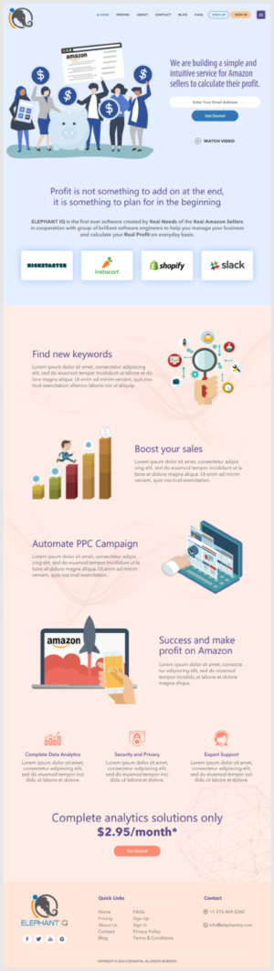 public page elephant IQ (www.elephantiq.com) | Web Design by -Marc-