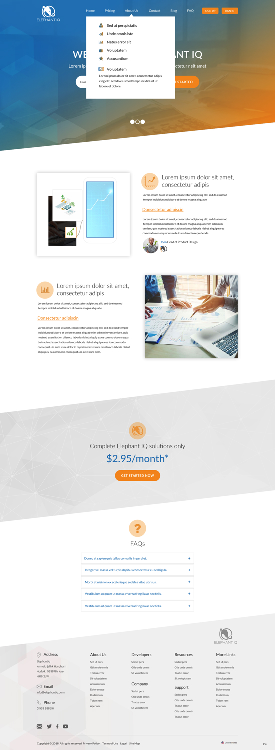 Web Design by pb for Elephant IQ | Design #19588242