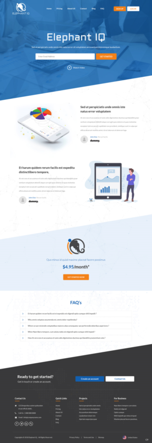 Web Design par pb pour Elephant IQ | Design : #19588246