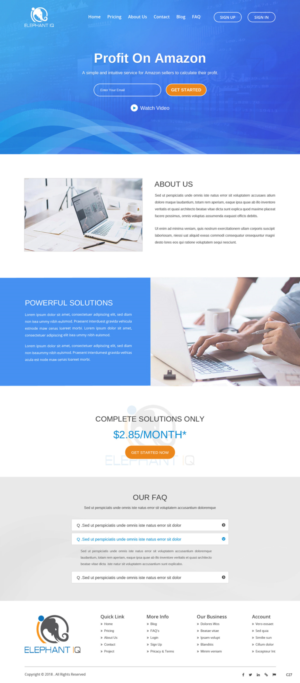 Web Design par pb pour Elephant IQ | Design : #19588250