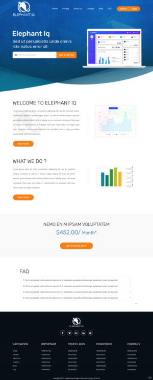 Web Design par pb pour Elephant IQ | Design : #19588252