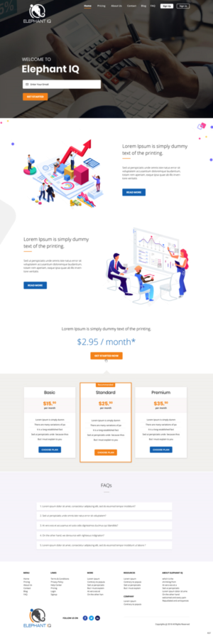 Web Design par pb pour Elephant IQ | Design : #19588262