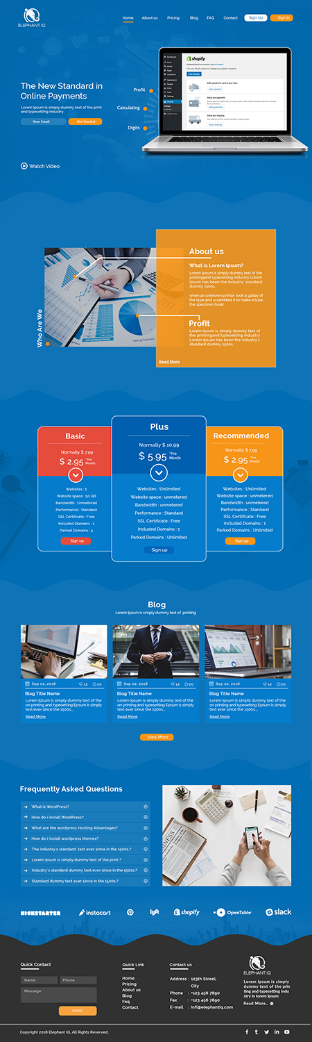 Web Design by bdesigner9 for Elephant IQ | Design #19630904