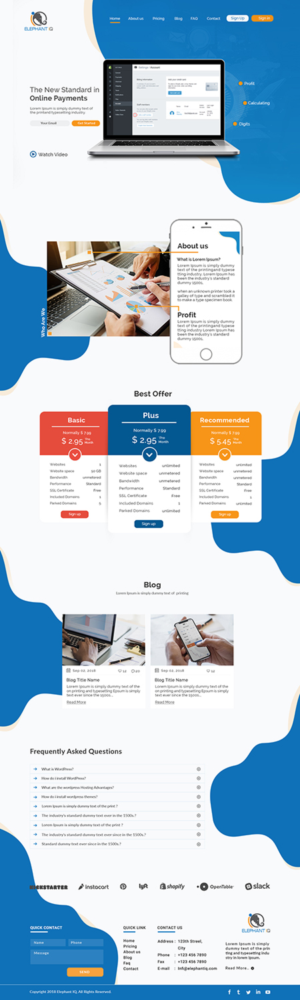 Web Design by bdesigner9 for Elephant IQ | Design: #19640424
