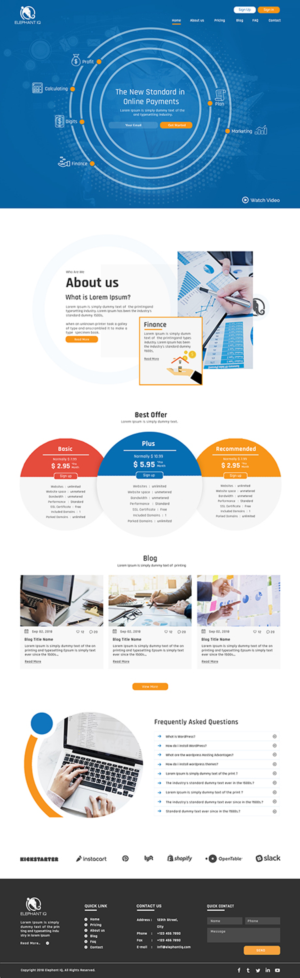 public page elephant IQ (www.elephantiq.com) | Web-Design von bdesigner9